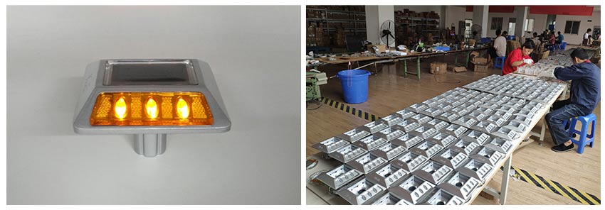 Aluminum Raised Solar Road Stud Road Marker Flash Type