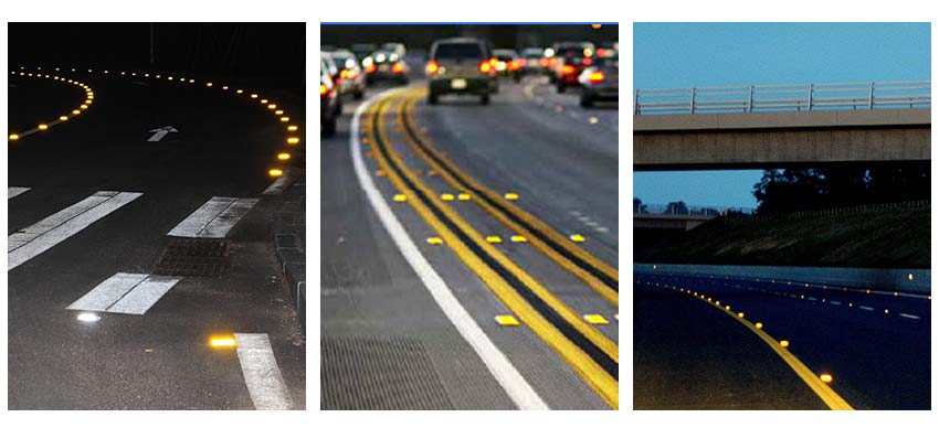 solar powered road studs