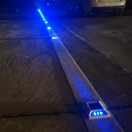 Blue Solar Powered Road Stud in Colombia